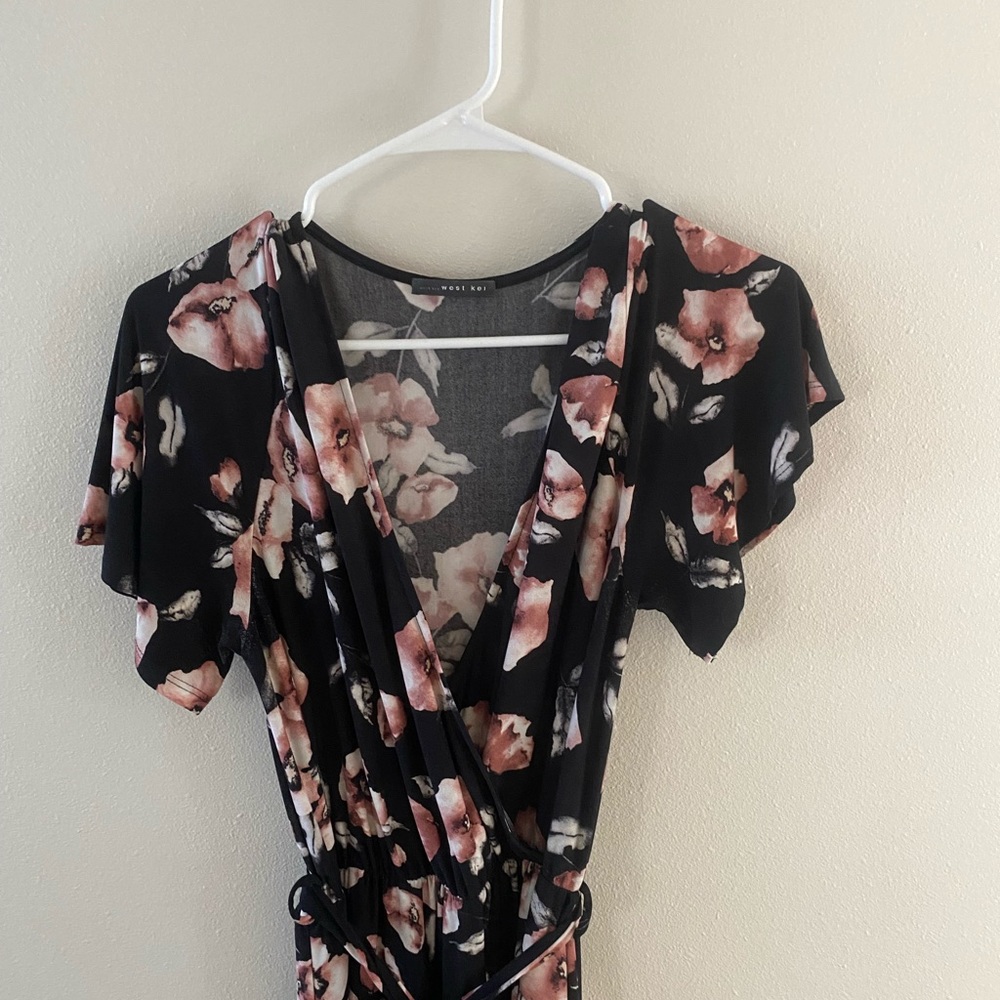 west kei- wrap dress with high low effect